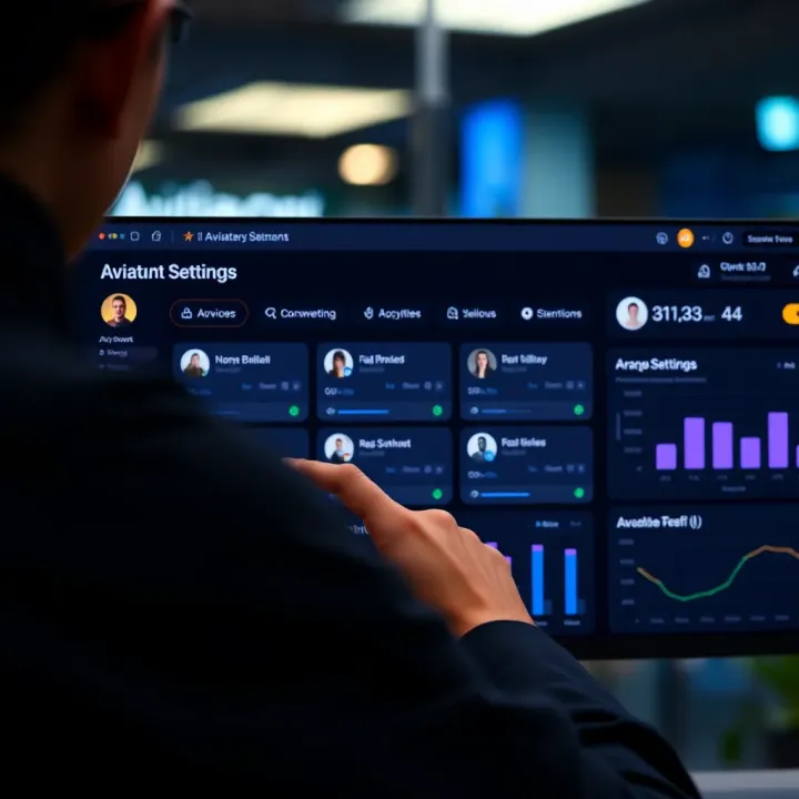 User managing profile settings on Aviator platform dashboard