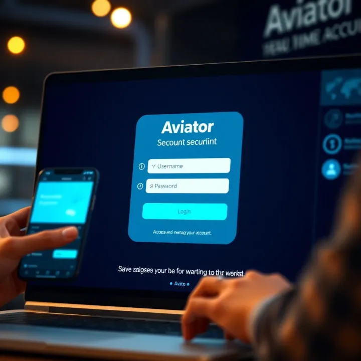 Secure login screen on Aviator platform with username and password fields
