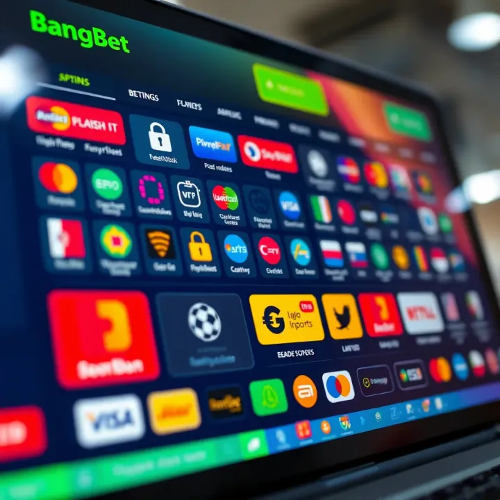 Colorful digital graphic showing diverse betting options and secure payment icons