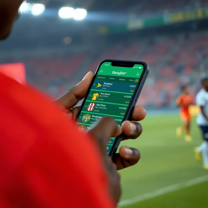 User interacting with sports betting platform on mobile device displaying football match odds