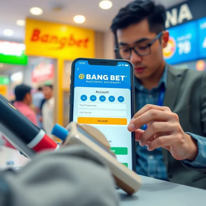 User registering an account on Bangbet platform using a mobile device