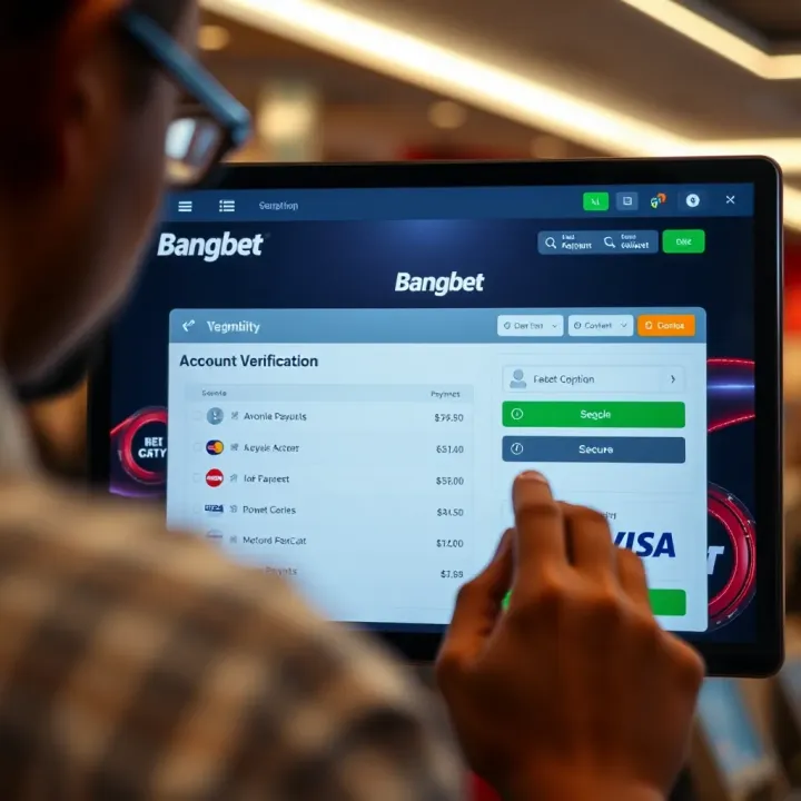 Verification screen showing identity confirmation and secure payment options on Bangbet