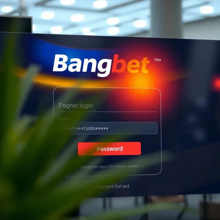 Login interface of Bangbet admin portal with username and password fields