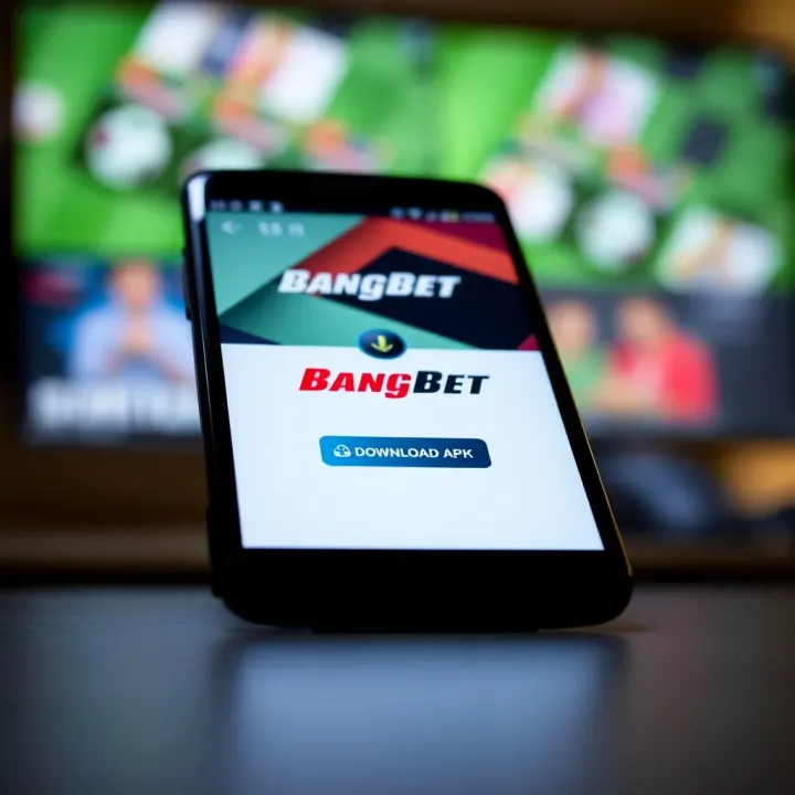Android device displaying BangBet APK download screen highlighting download button