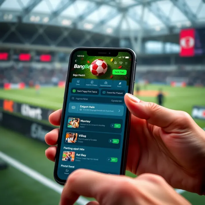 User interface of BangBet app showing betting options and features