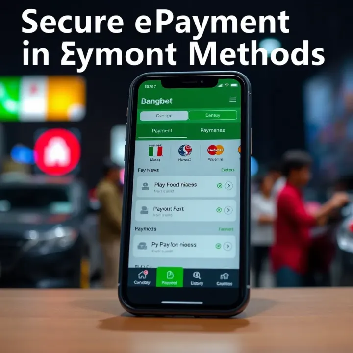 Graphic depicting secure payment methods available in Bangbet app for Nigerian users