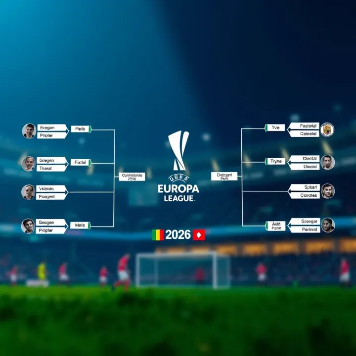 Detailed tournament bracket showing matchups and progression in the Europa League