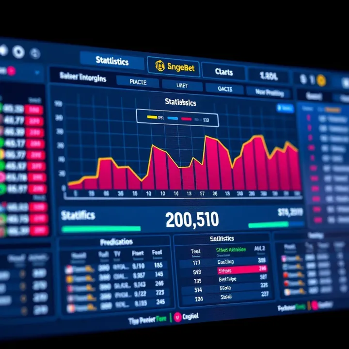Graph showing football match statistics and prediction analysis on a digital dashboard