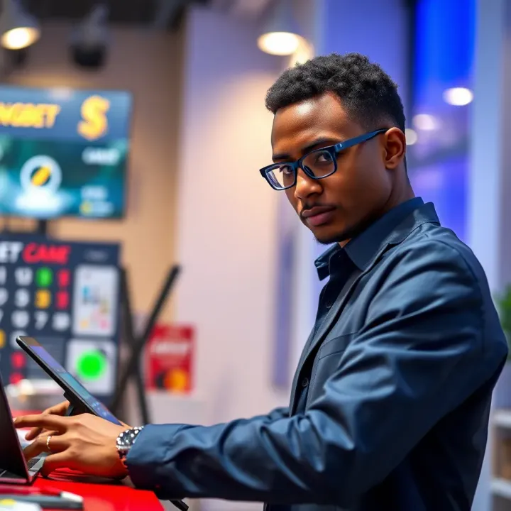 Secure mobile betting platform showcasing account management options and security features