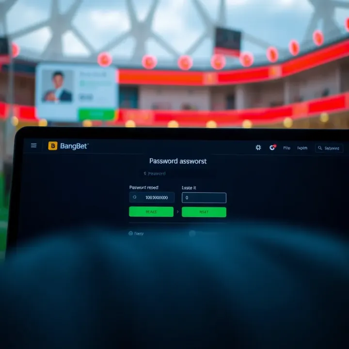 Secure password reset interface on BangBet Nigerian website