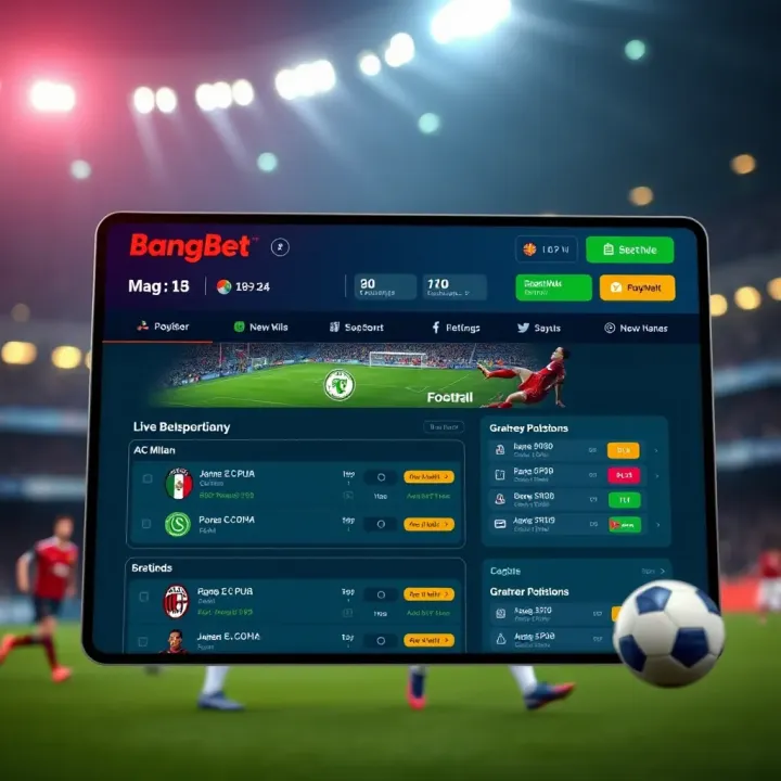 BangBet sports betting platform interface showcasing live football betting options