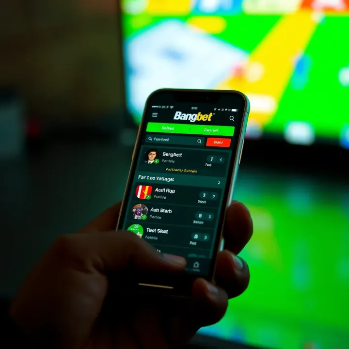 Mobile phone displaying Bangbet Old Mobile.com sports betting interface with football match options