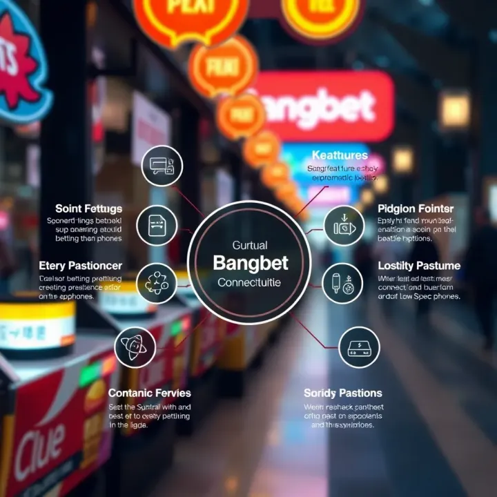 Diagram showing features and connectivity options for smooth betting experience on low-spec phones