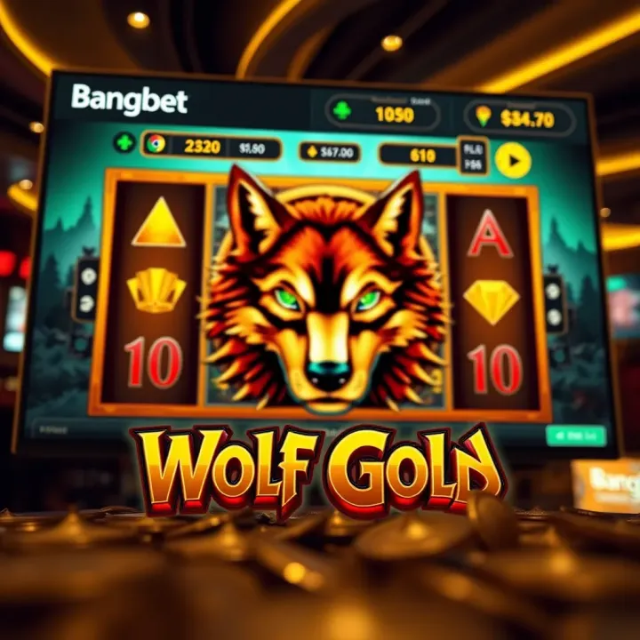 Bangbet online casino platform featuring Wolf Gold slot game with user-friendly layout