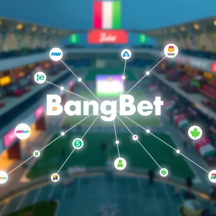 Illustration showing a network of partnership logos linked by lines representing BangBet collaborations in Nigeria