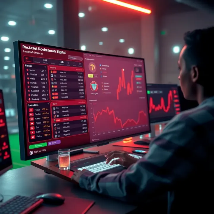 Illustration showing a digital interface with sports betting data and signals for improving win chances