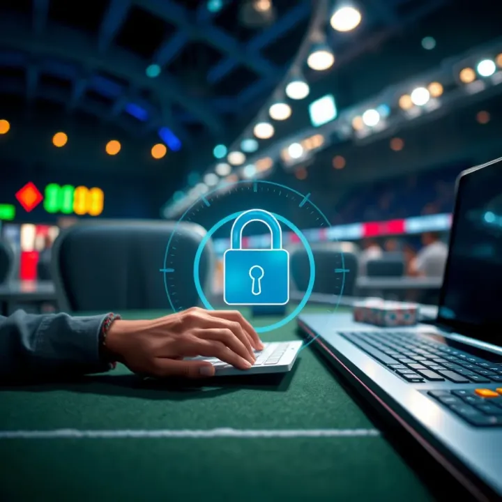 Conceptual graphic depicting online betting safety measures and secure transactions