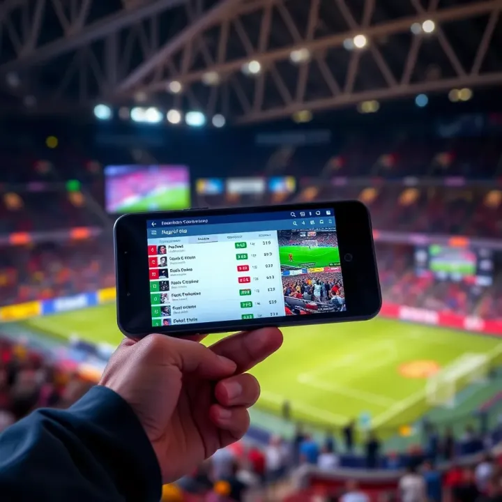 Mobile device displaying real-time betting options alongside live game coverage on Bangbet TV Live