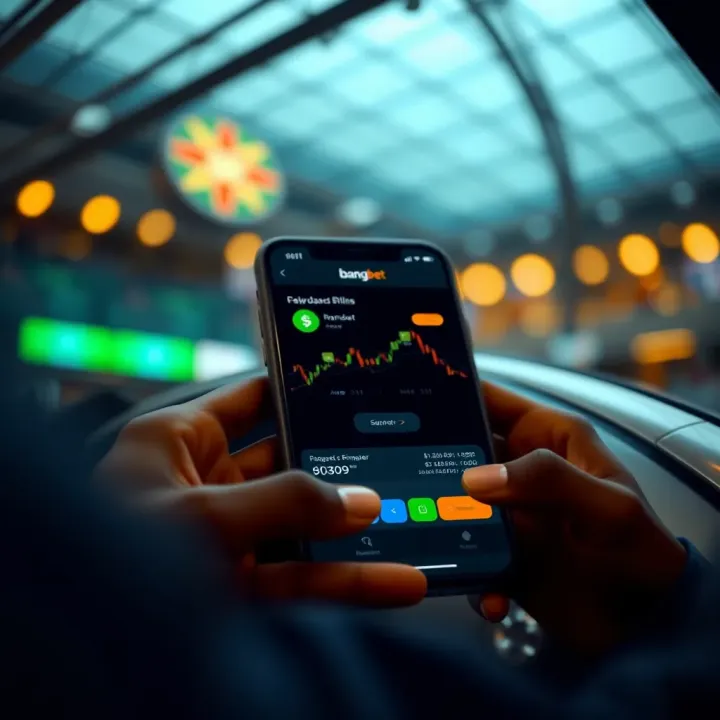 User navigating a financial transaction interface on a mobile betting application