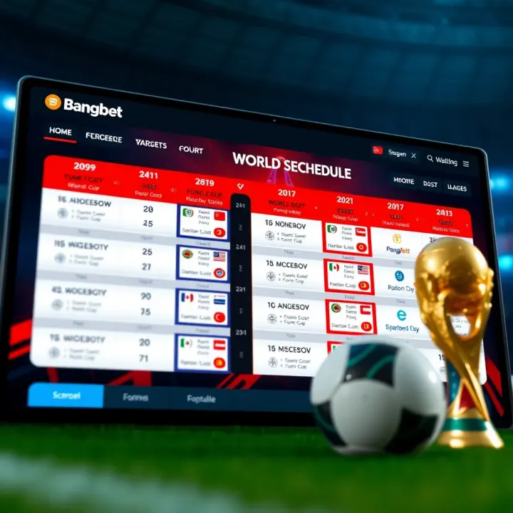 Detailed World Cup match schedule displayed on a digital sports platform interface