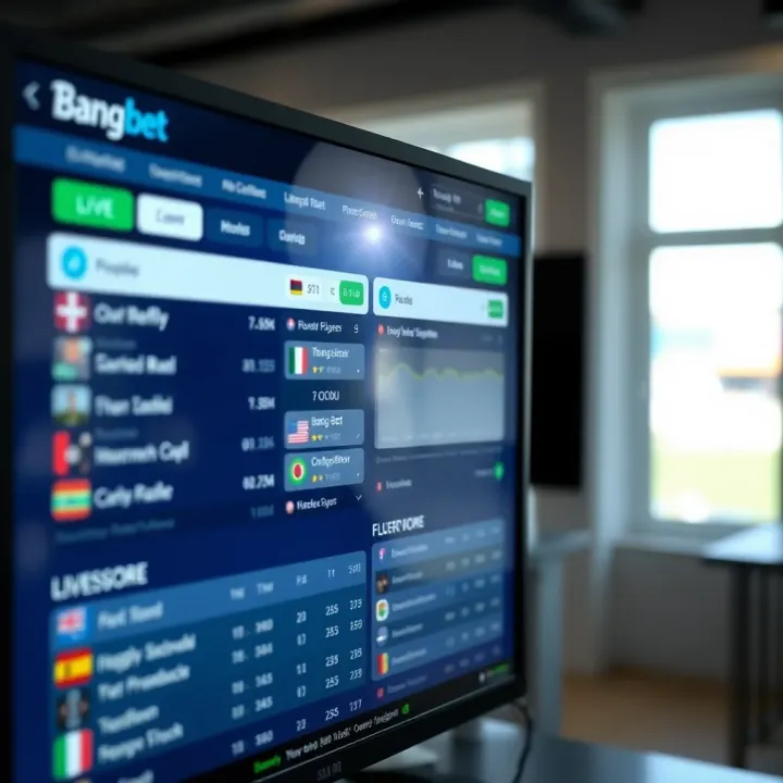 User interface highlighting live betting options alongside fast, accurate sports scores on BangBet platform