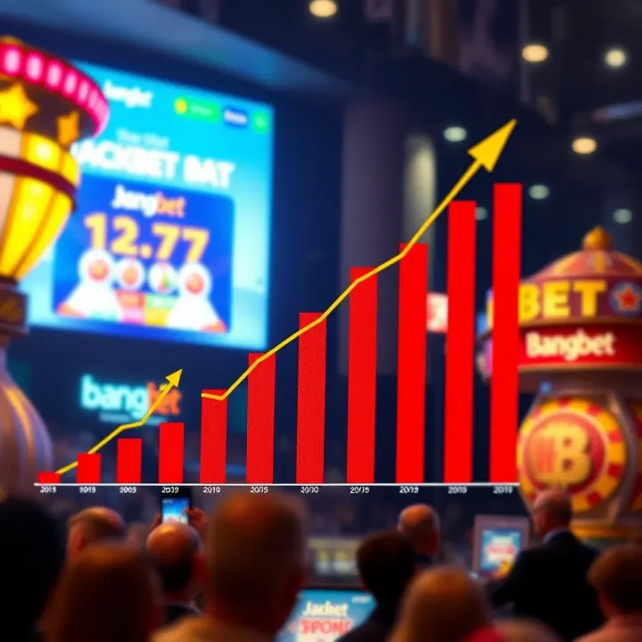 Graph showing increasing jackpot prize trends on Bangbet platform