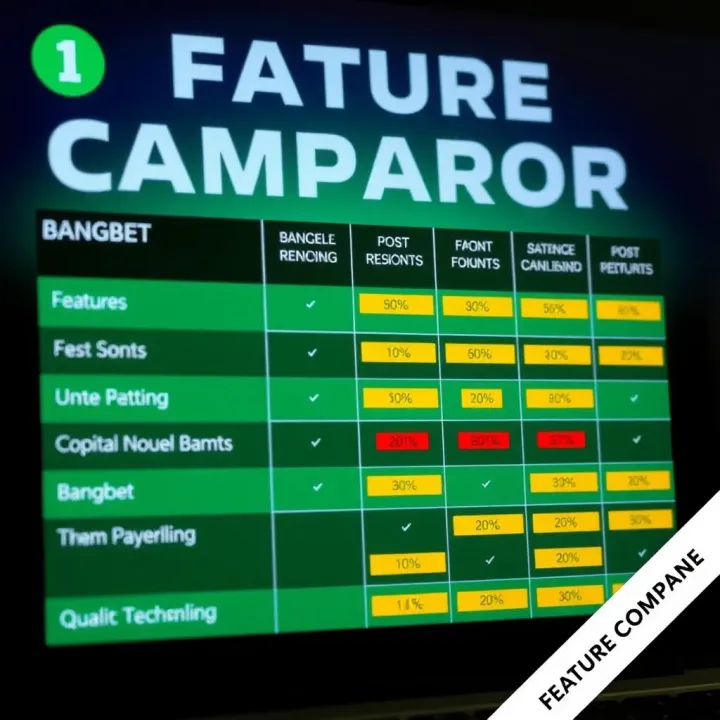 Comparison chart showing features of leading Nigerian sports betting platforms including Bangbet