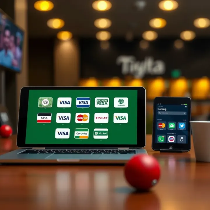 Illustration showing digital devices with various payment methods icons indicating fast online betting withdrawals in Nigeria