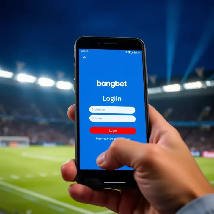 User logging into Bangbet football platform on a smartphone