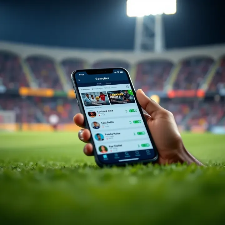 User interface of BangBet Lite showing sports betting options on a mobile device
