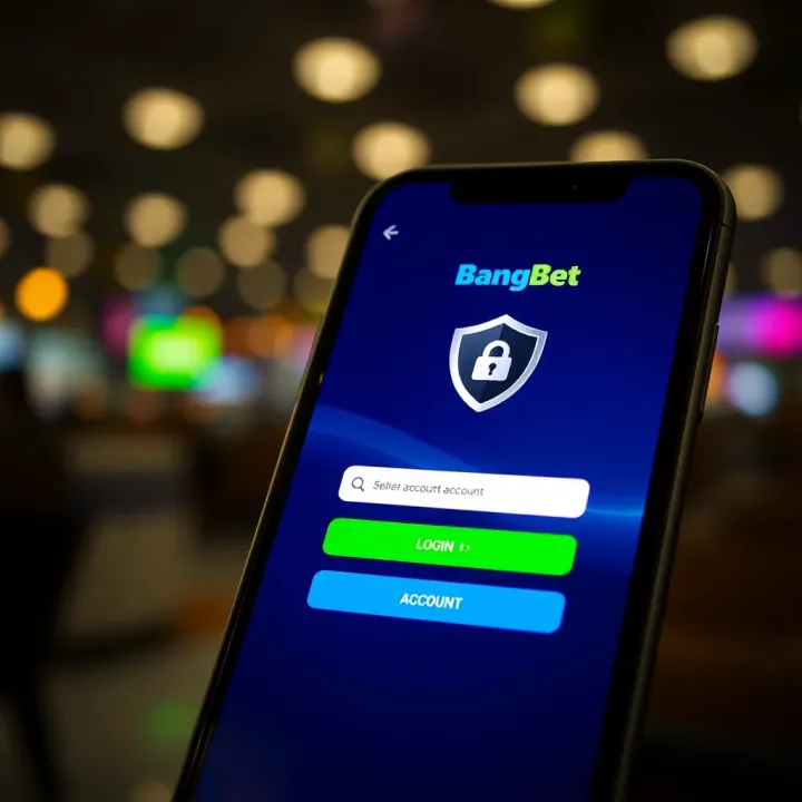 Secure login screen on BangBet app with shield icon symbolizing account protection
