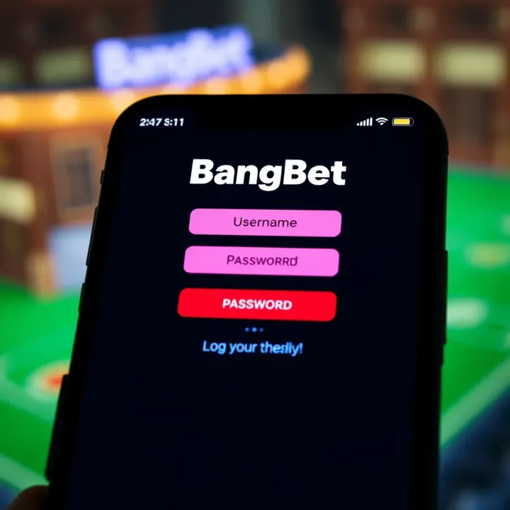 Secure login interface of BangBet Casino showing username and password fields on a mobile device