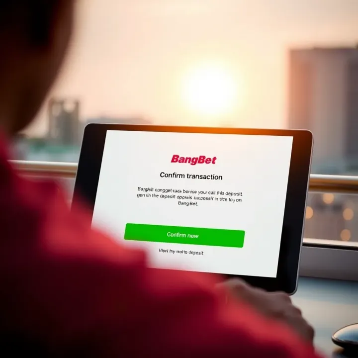User interface showing confirmation of a successful deposit transaction on BangBet
