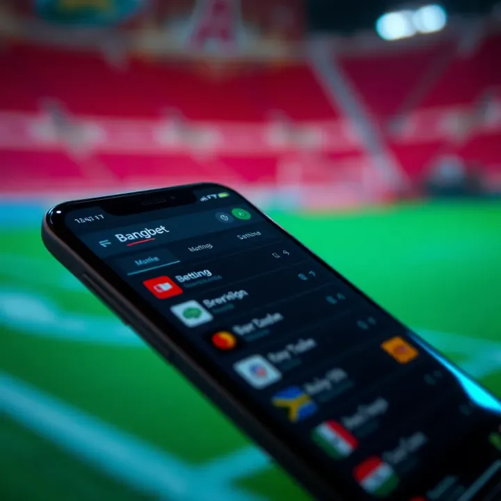 Android smartphone showing Bangbet app interface with betting options in Nigeria