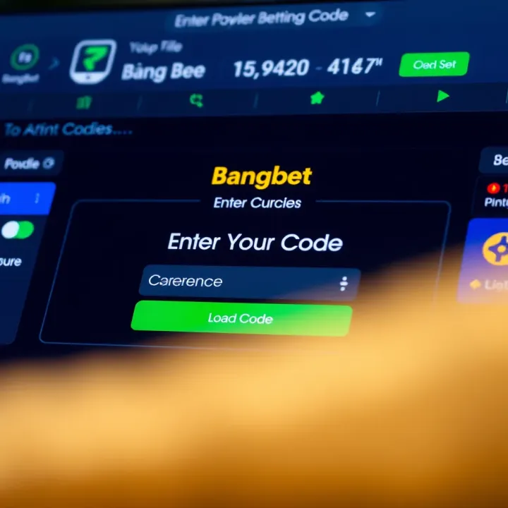 Interface of BangBet platform showing the field for entering betting codes