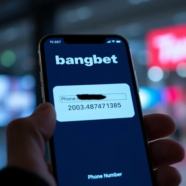 Mobile phone screen showing Bangbet login page with phone number input field