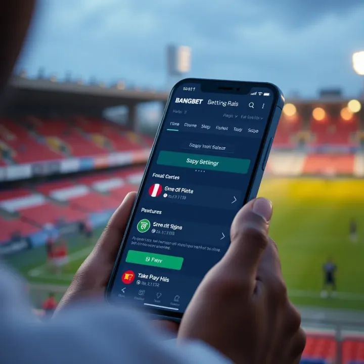 Mobile device displaying Bangbet old app interface with betting options visible
