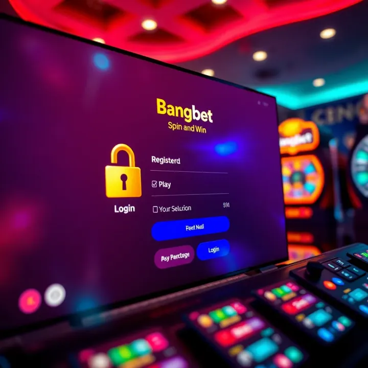 Screenshot of BangBet Spin and Win login screen with secure access options