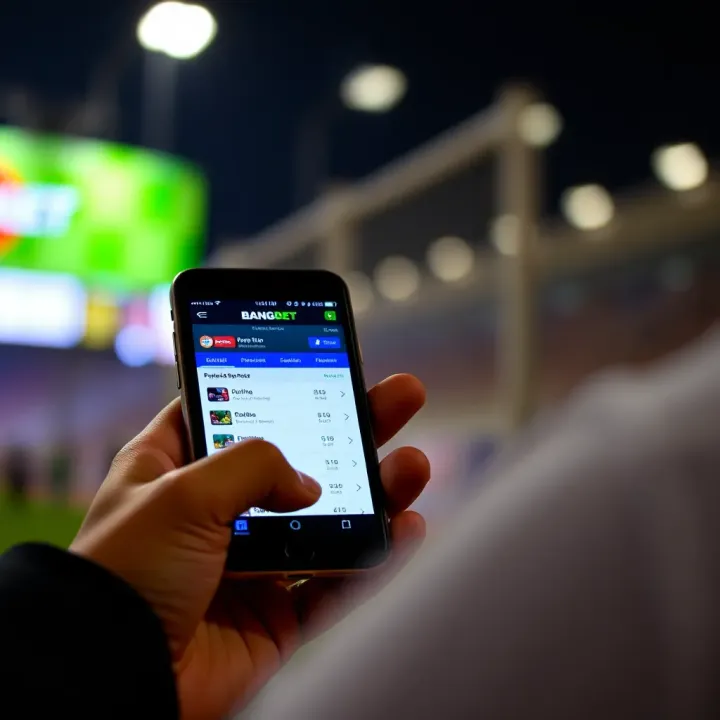 User accessing BangBet platform on a smartphone displaying betting options