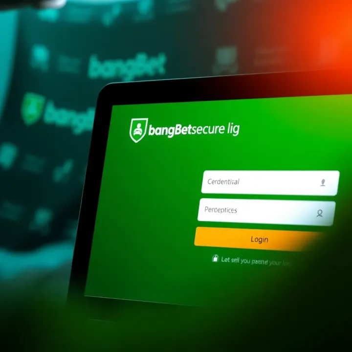 Secure login screen of BangBet platform showing credentials input fields