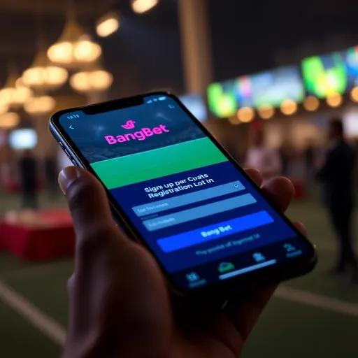 User interface displaying BangBet registration form on a mobile device
