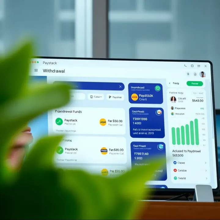Dashboard showcasing Paystack withdrawal options and account balance