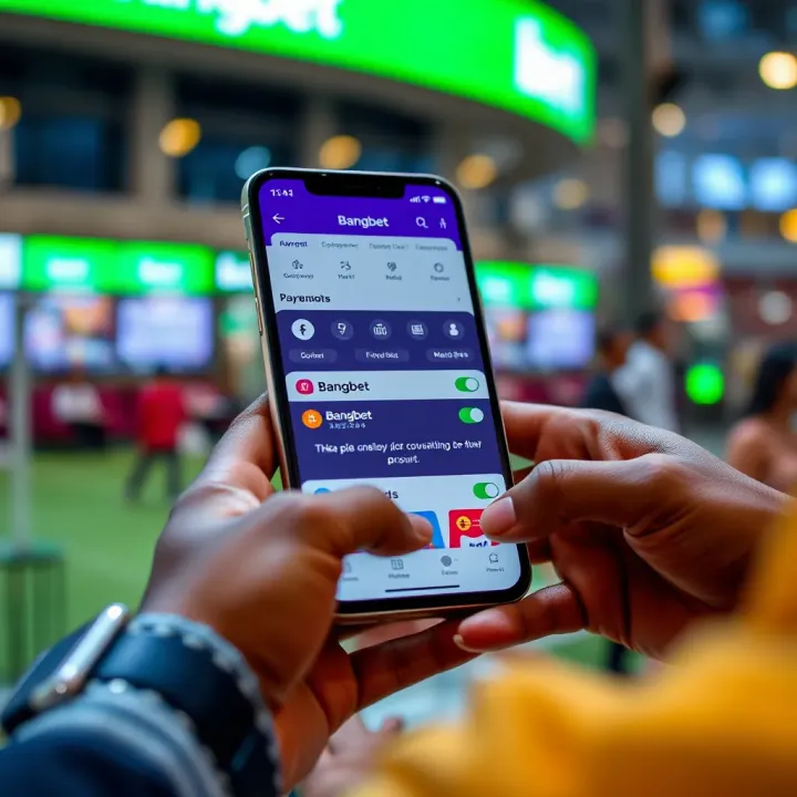 User navigating the Bangbet platform on a smartphone with clear options for betting and account management