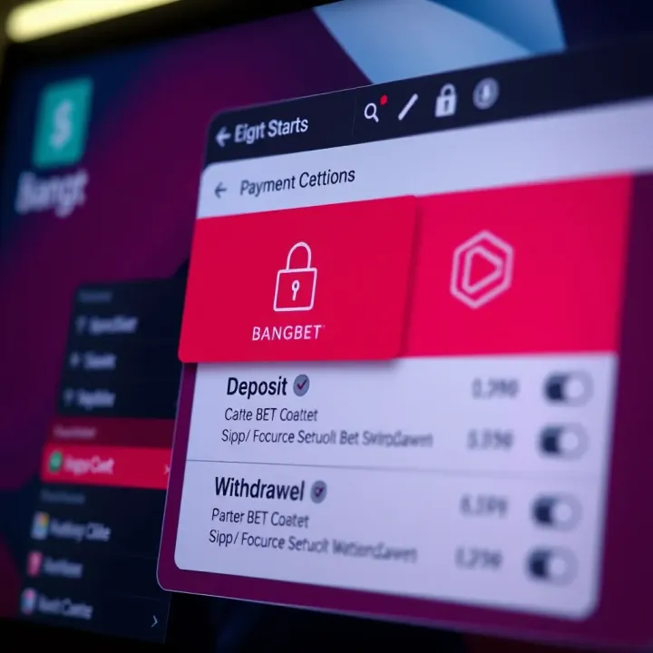 Secure online transaction interface showing deposit and withdrawal options on Bangbet