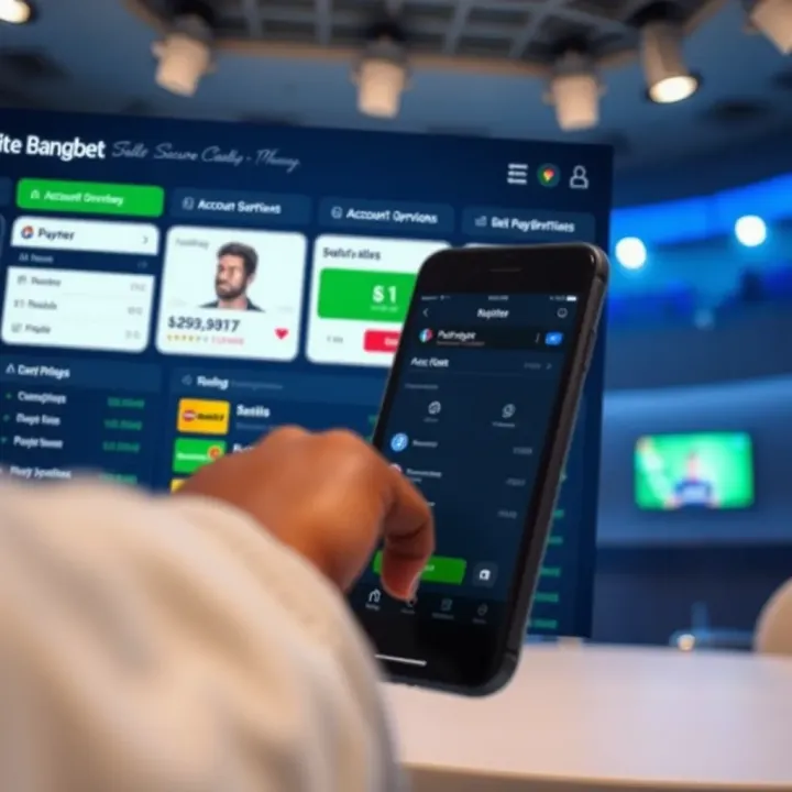 Secure mobile betting dashboard showcasing account overview and betting options