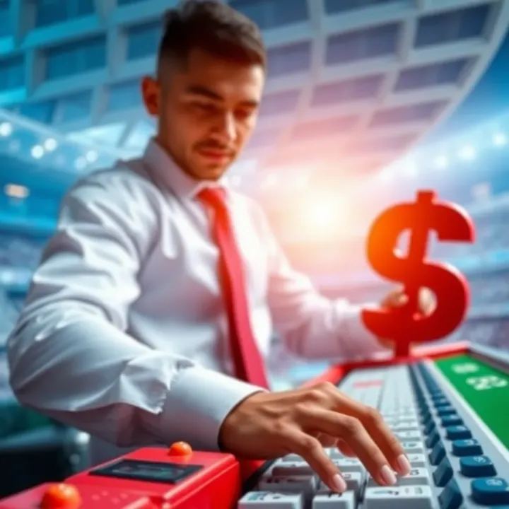 Conceptual graphic showing strategies and tips for managing funds and maximizing winnings in sports betting