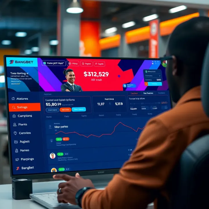 Dashboard showcasing key features and navigation options after logging into BangBet