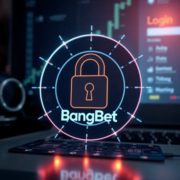 Secure login concept with padlock icon and digital shield representing online security for BangBet users