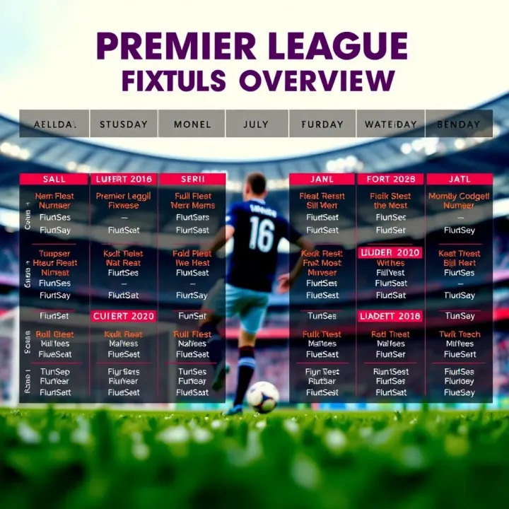 Detailed Premier League fixtures calendar highlighting key matches for the week