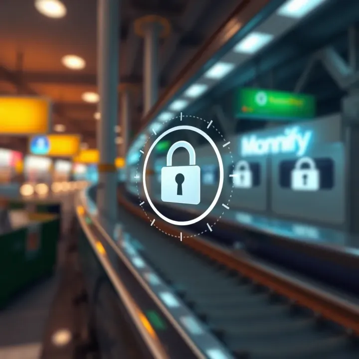Illustration of secure digital payment methods with encryption symbols representing Monnify's security features
